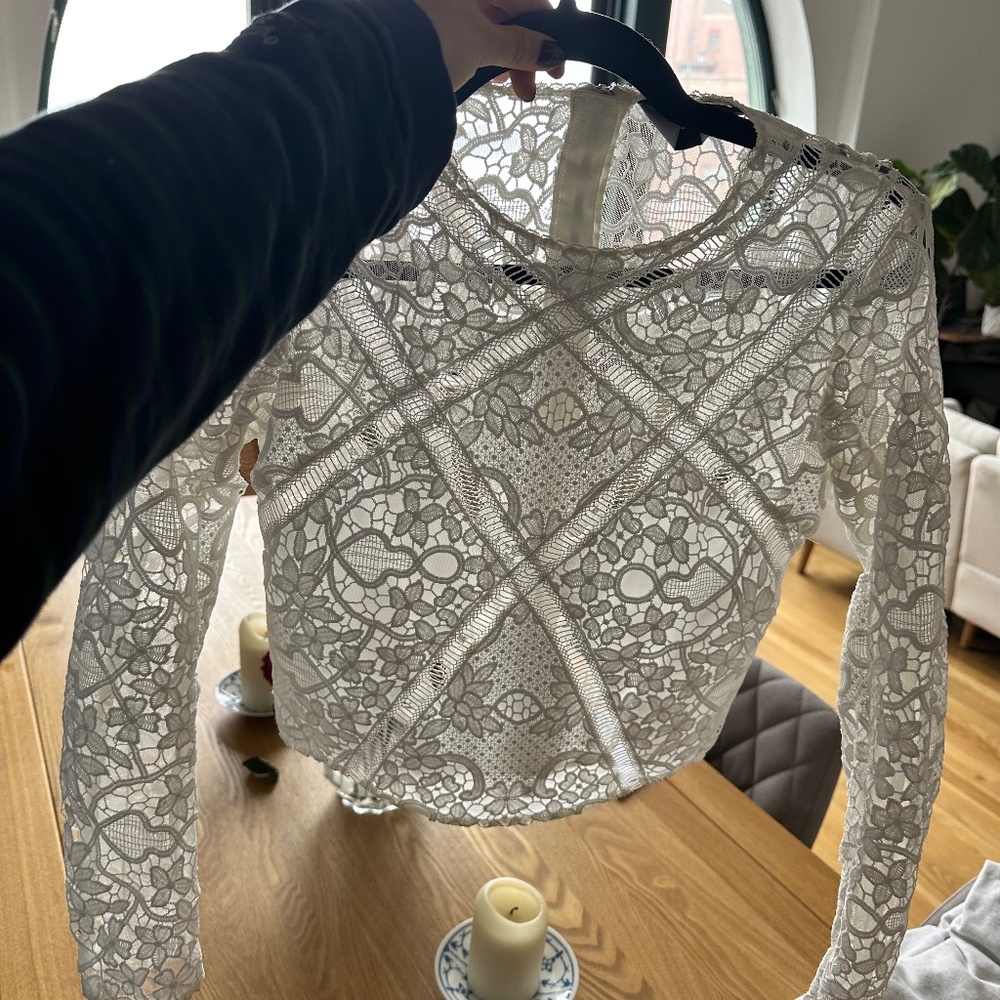 The Kooples botanic top lace ecru